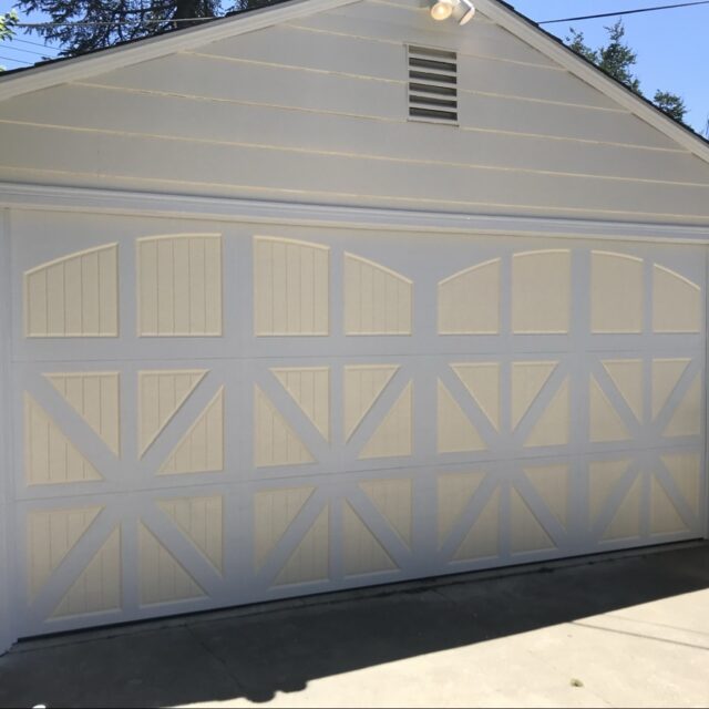 Exterior house painting in Sacramento, CA by Baldwin Custom Painting — detached garage with beige siding